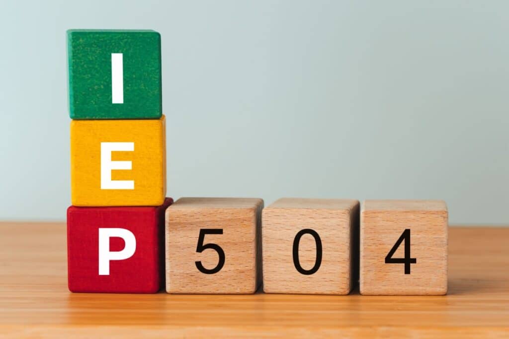 iep vs 504 plans