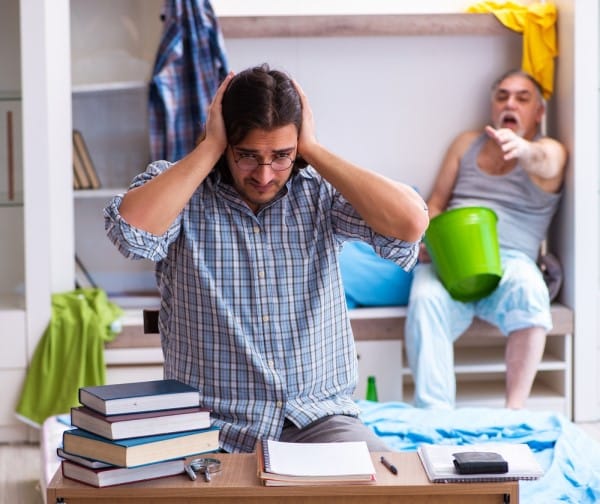 ADD and ADHD in New Frustrated Adult Man Annoyed By Another Person Behavior Indoors