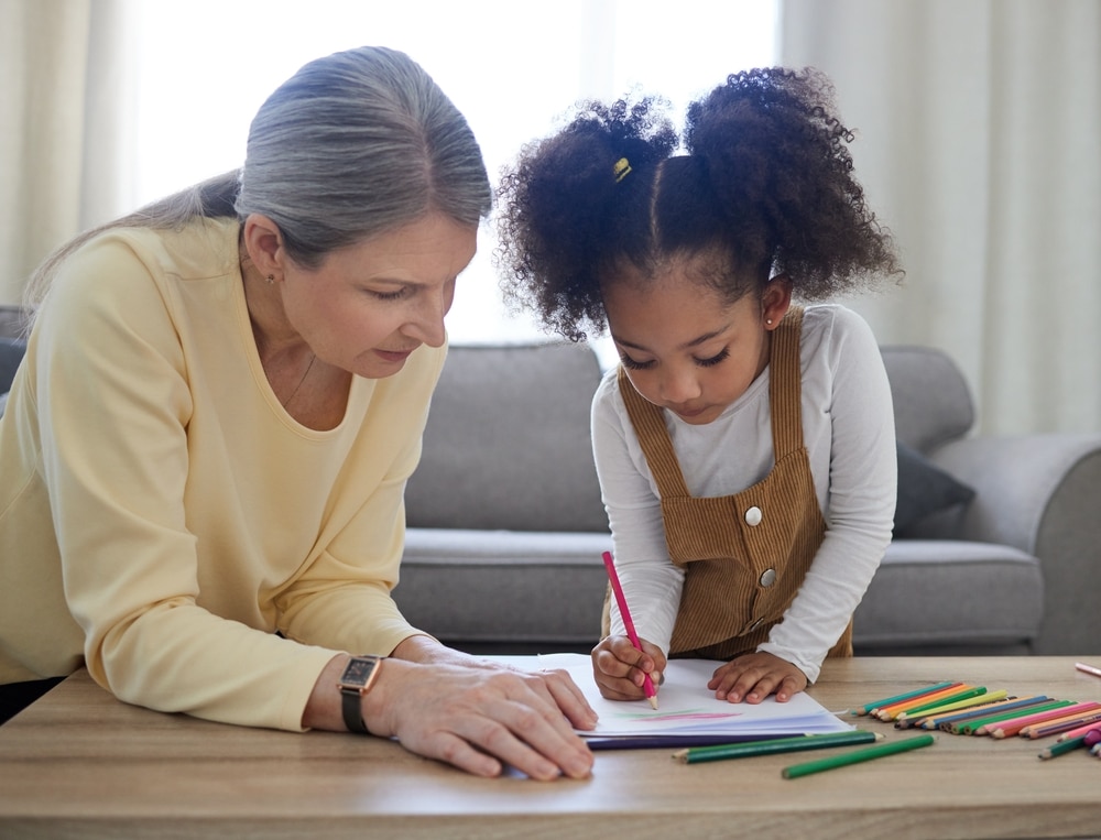 psycho-educational testing in new york a woman assists girl with drawing during testing